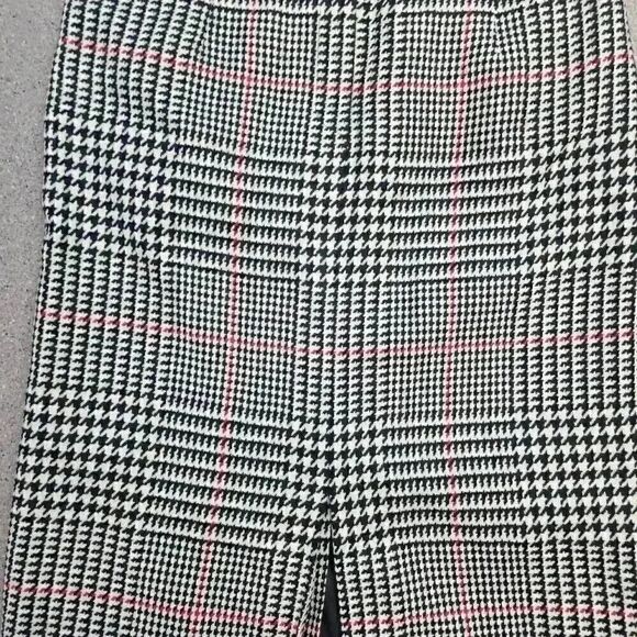 Talbots Women's Ivory/Black/Red Wool Ponte Glen Plaid Lined Pencil Straight Skir - Picture 8 of 13